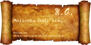Melicska Odília névjegykártya